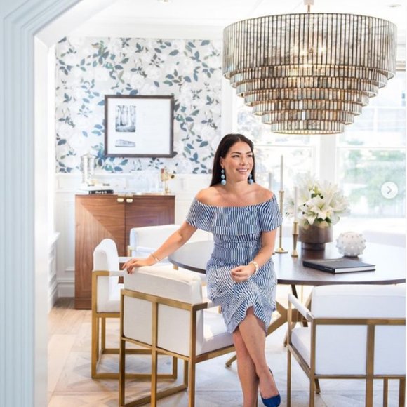 Blue and White Striped Dress - Picture 2 of 7